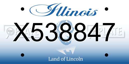 X538847 Illinois License Plate
