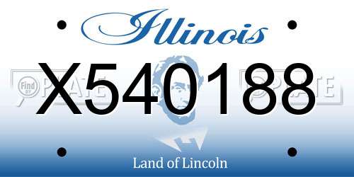 X540188 Illinois License Plate