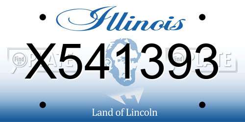 X541393 Illinois License Plate