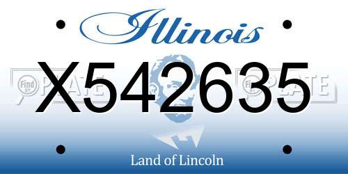 X542635 Illinois License Plate