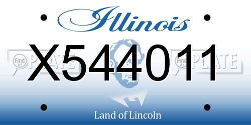 X544011 Illinois License Plate