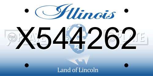 X544262 Illinois License Plate