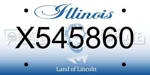 X545860 Illinois License Plate
