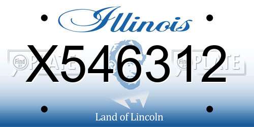 X546312 Illinois License Plate