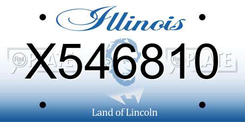 X546810 Illinois License Plate