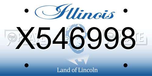 X546998 Illinois License Plate