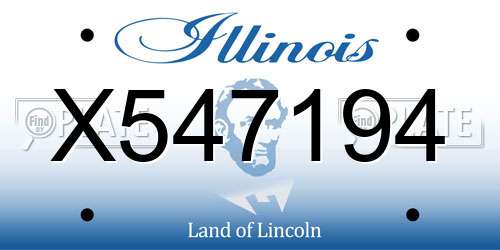 X547194 Illinois License Plate