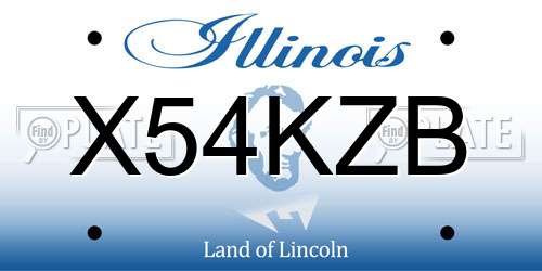 X54KZB Illinois License Plate