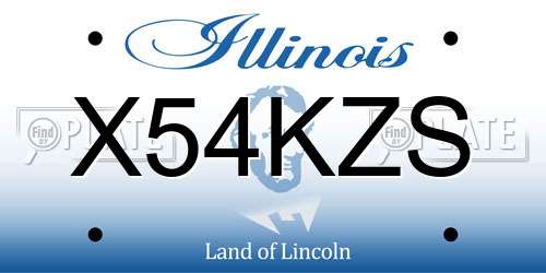X54KZS Illinois License Plate
