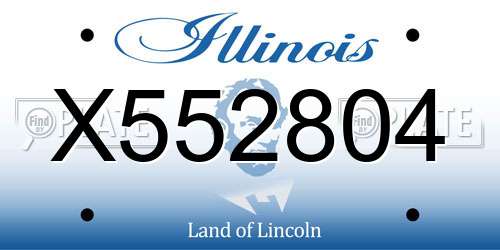 X552804 Illinois License Plate