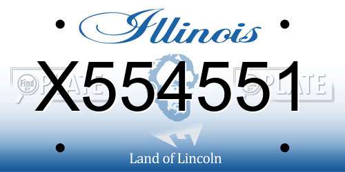 X554551 Illinois License Plate