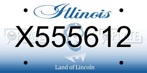 X555612 Illinois License Plate