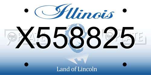 X558825 Illinois License Plate