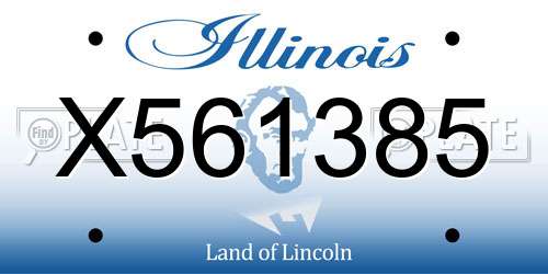 X561385 Illinois License Plate