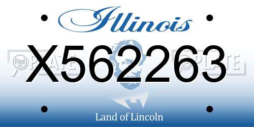 X562263 Illinois License Plate