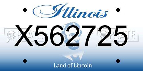 X562725 Illinois License Plate