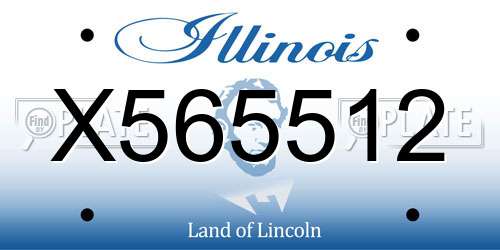 X565512 Illinois License Plate