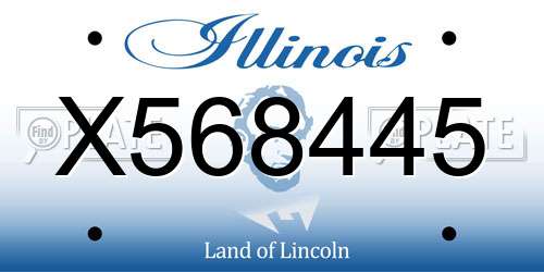 X568445 Illinois License Plate