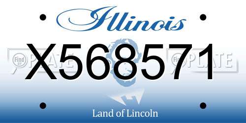 X568571 Illinois License Plate