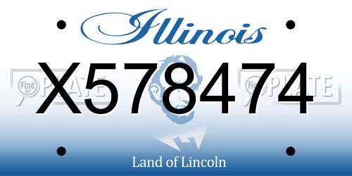 X578474 Illinois License Plate