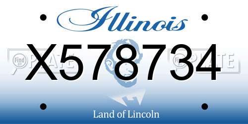 X578734 Illinois License Plate