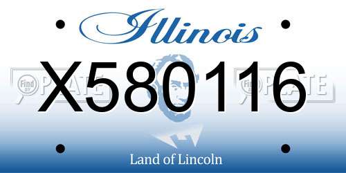 X580116 Illinois License Plate