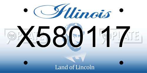 X580117 Illinois License Plate