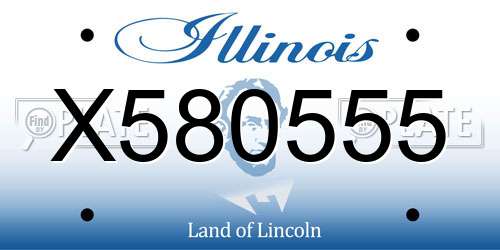 X580555 Illinois License Plate