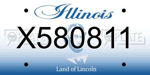 X580811 Illinois License Plate