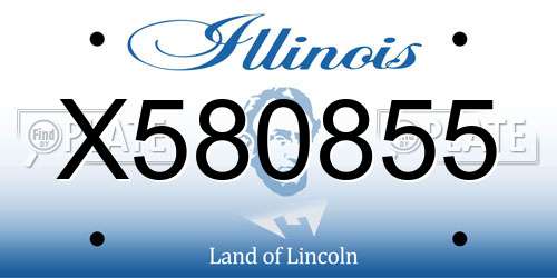 X580855 Illinois License Plate