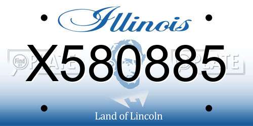 X580885 Illinois License Plate