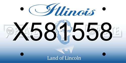 X581558 Illinois License Plate