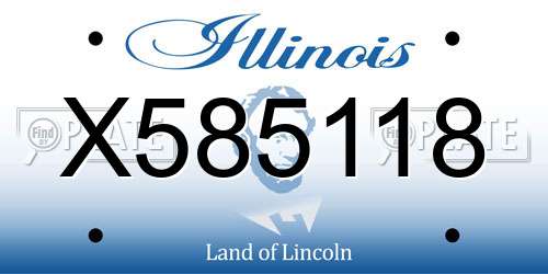 X585118 Illinois License Plate