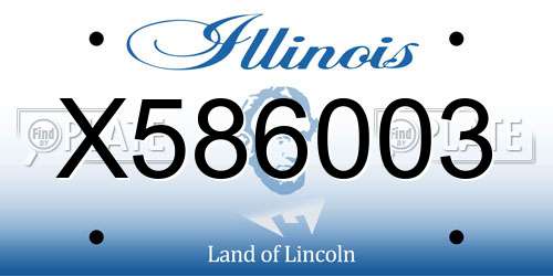 X586003 Illinois License Plate