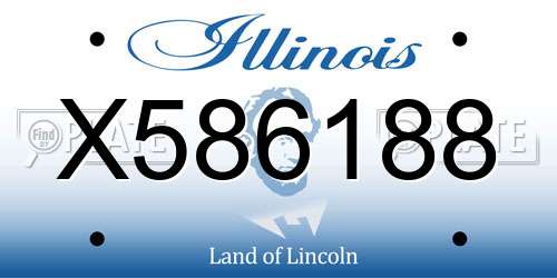 X586188 Illinois License Plate