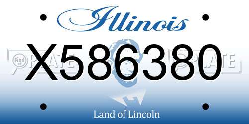 X586380 Illinois License Plate