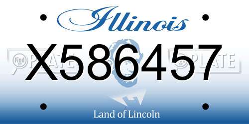 X586457 Illinois License Plate