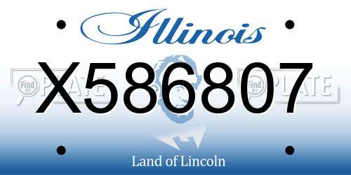X586807 Illinois License Plate