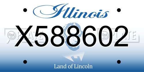 X588602 Illinois License Plate