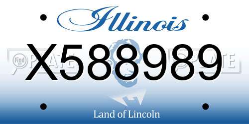 X588989 Illinois License Plate