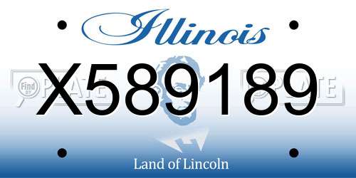 X589189 Illinois License Plate