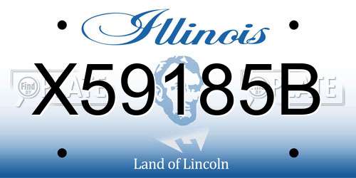 X59185B Illinois License Plate