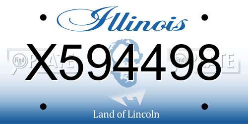 X594498 Illinois License Plate
