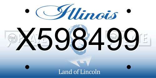 X598499 Illinois License Plate