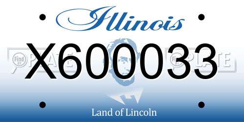 X600033 Illinois License Plate
