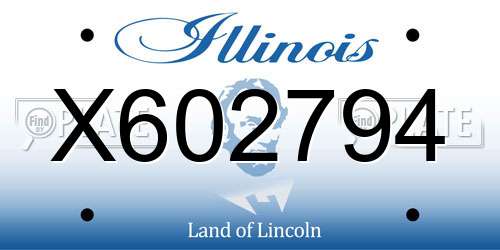 X602794 Illinois License Plate