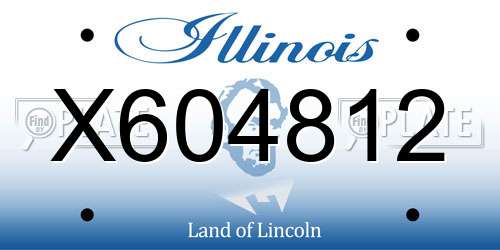 X604812 Illinois License Plate