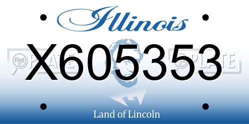 X605353 Illinois License Plate