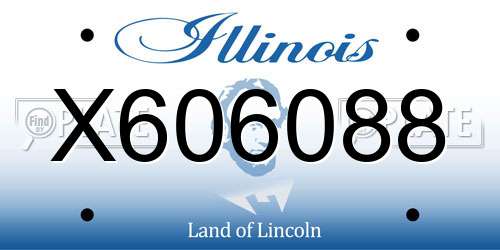 X606088 Illinois License Plate