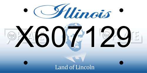 X607129 Illinois License Plate